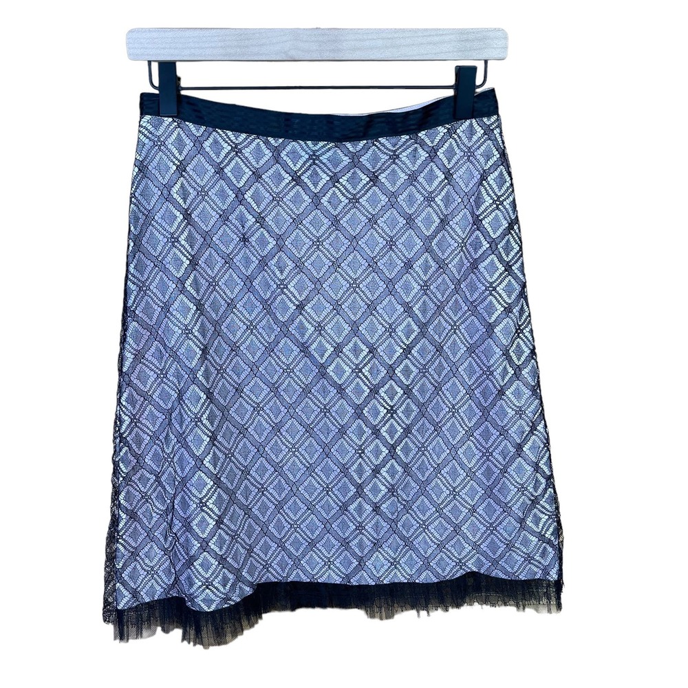 Tibi Women’s Size 2 Mesh Lace Mini Shirt Overlay Pink  Black‎ Preppy Lightweight